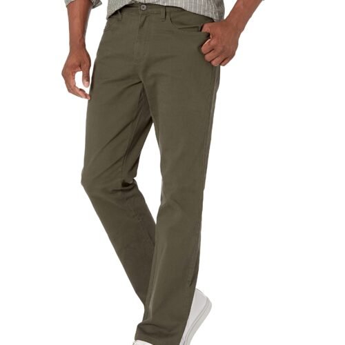 Pantalon Chino Droit Homme Olive