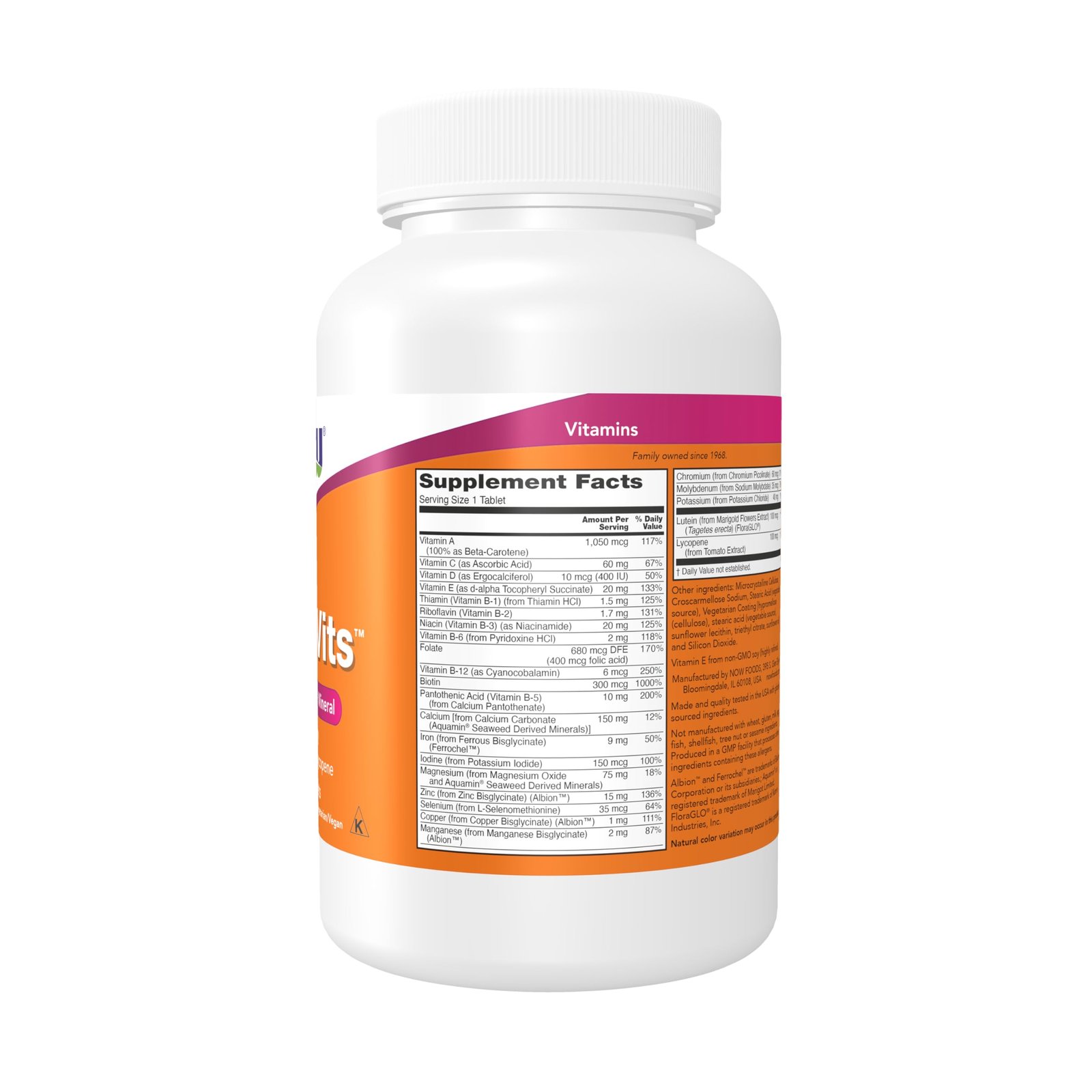 NOW Foods Vitamines Quotidiennes Lutéine et Lycopène