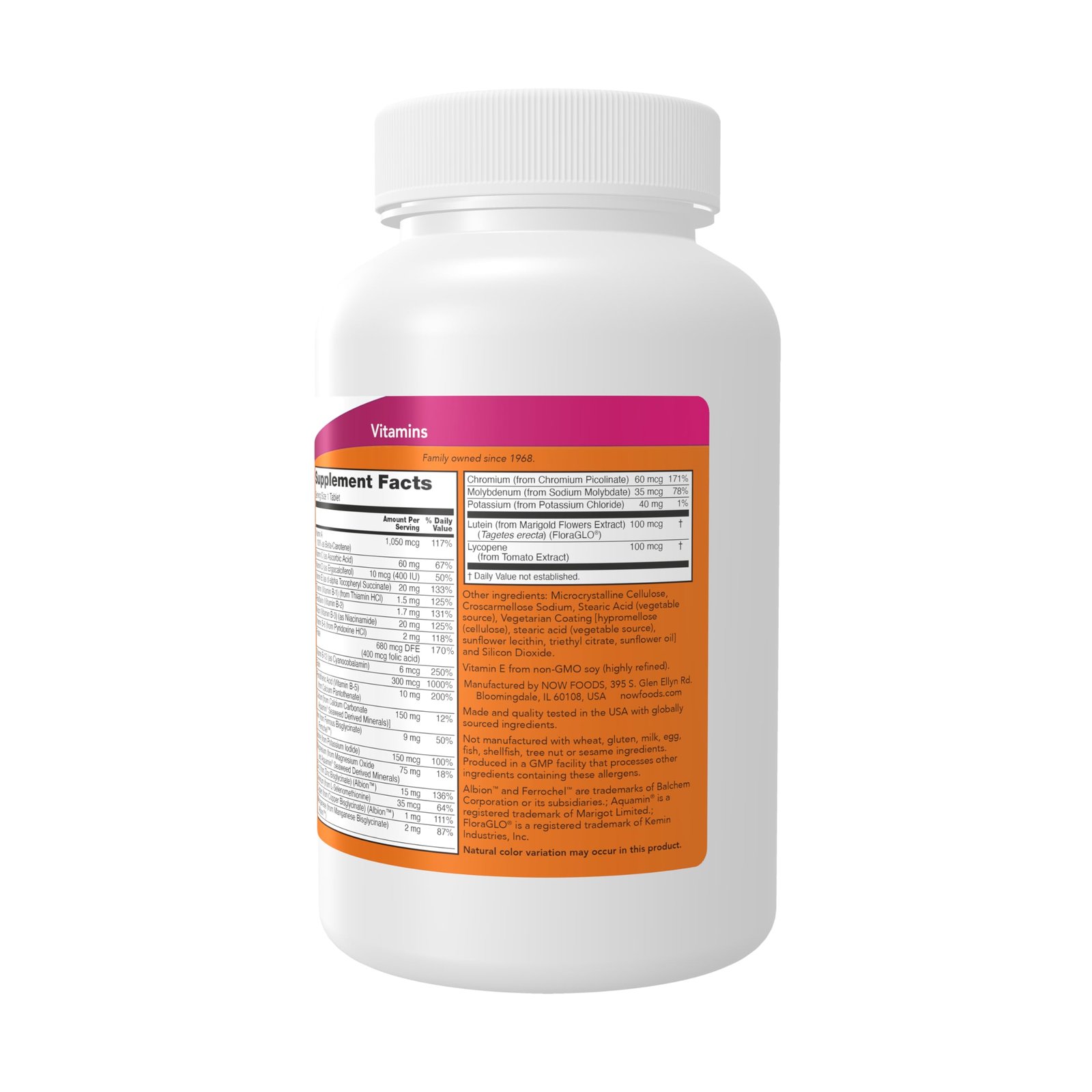NOW Foods Vitamines Quotidiennes Lutéine et Lycopène